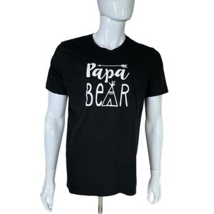 Bella Canvas Men’s Papa Bear Black Cotton Short Sleeve T-Shirt